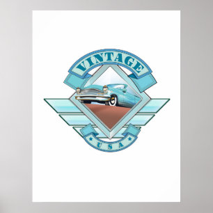 See America Vintage 50's style flight poster