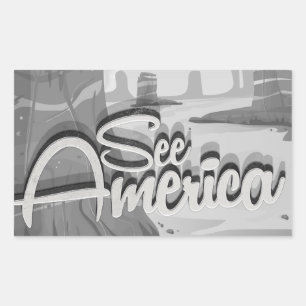 See America Vintage Cartoon Sticker