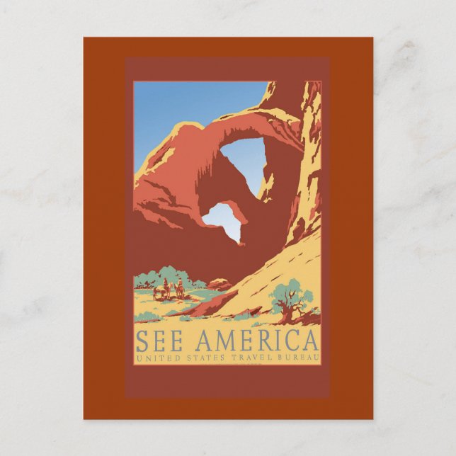 See America Vintage Travel Poster on Cards (Front)