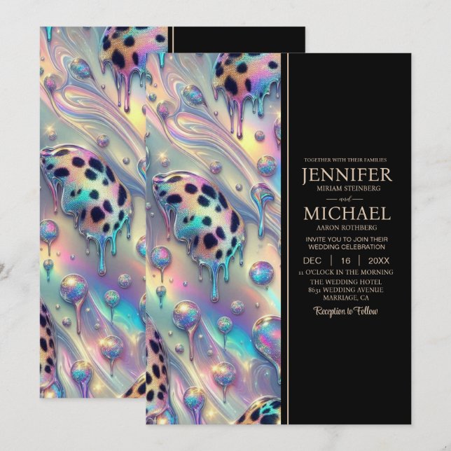 SEE BACK All-In-One Exotic Posh Wedding Invitation (Front/Back)