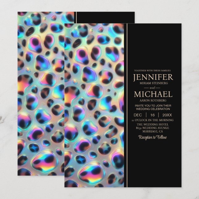 SEE BACK All-In-One Exotic Posh Wedding Invitation (Front/Back)