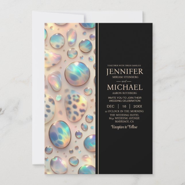 SEE BACK All-In-One Exotic Posh Wedding Invitation (Front)
