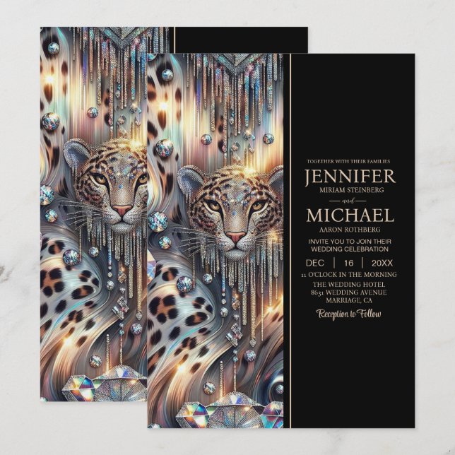 SEE BACK All-In-One Exotic Posh Wedding Invitation (Front/Back)
