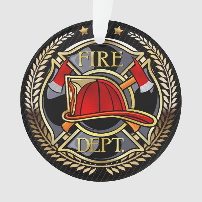 See Back - Firefighter Acrylic Ornament (Front)