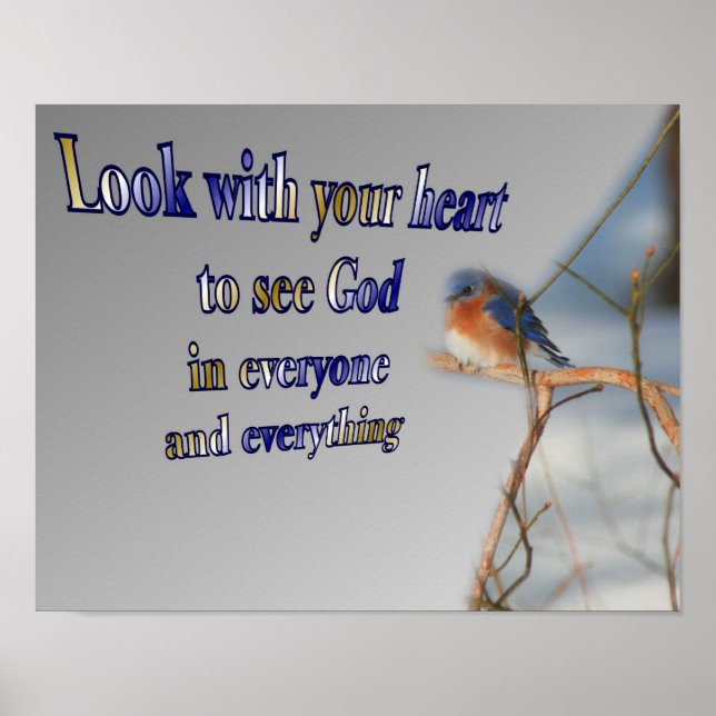 See God Bluebird Inspirational Quote  Poster (Front)