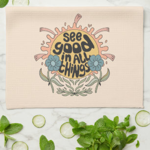 See Good in all Things Hippie Graphic Kitchen Towel