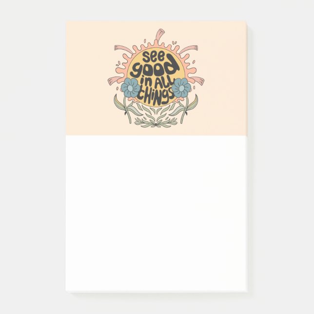 See Good in all Things Hippie Graphic Post-it Notes (Front)