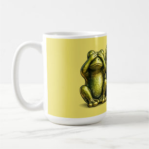 See Hear Speak No Evil Funny Frogs Coffee Mug