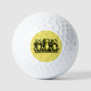 See Hear Speak No Evil Funny Frogs Golf Balls