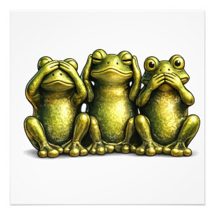 See Hear Speak No Evil Funny Frogs Photo Print
