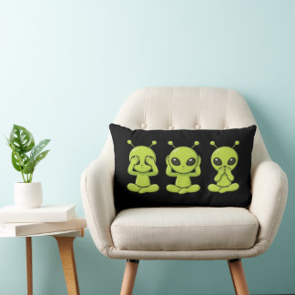 See, Hear, Speak No Evil Lumbar Throw Pillow