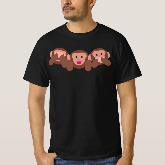 See Hear & Speak No Evil monkey Emojis 🐵 Shirt (Front)