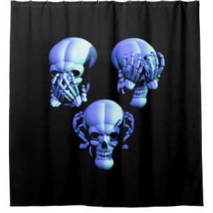 See Hear Speak No Evil Skulls Shower Curtain