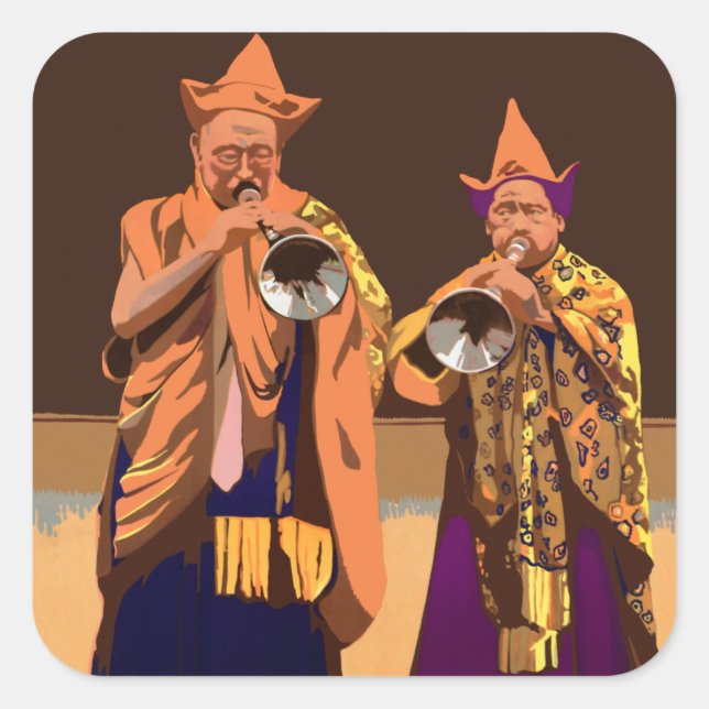 See India ~ Darleeling Square Sticker (Front)