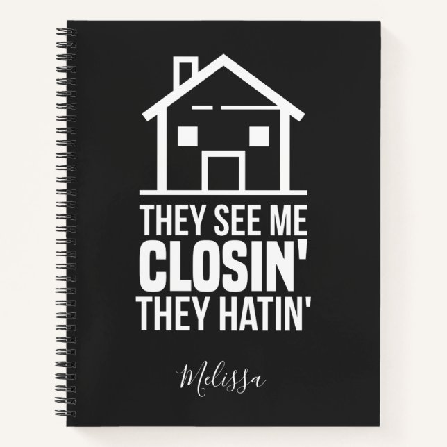 See Me Closing Realtor Estate Agent Personalized Notebook (Front)