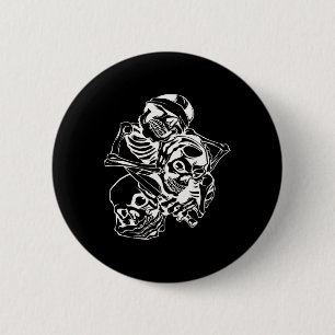 See No Evil Hear No Evil Speak No Evil 3 Wise Skel 2 Inch Round Button