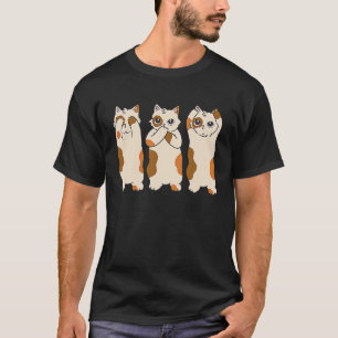 See No Evil Hear No Evil Speak No Evil Cat T-Shirt