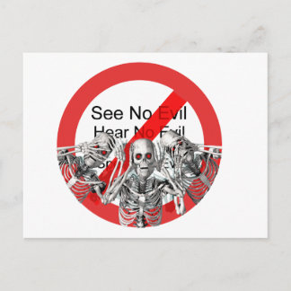 See no evil, hear no evil, speak no evil -- Not. Postcard