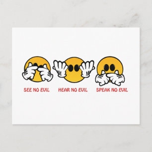 See No Evil, Hear No Evil, Speak No Evil Postcard