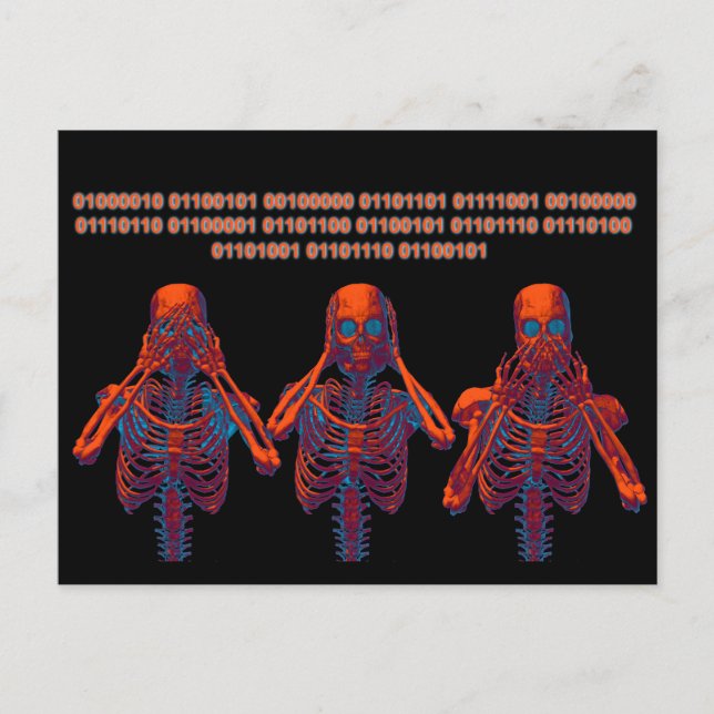 See no evil, hear no evil, speak no evil postcard (Front)