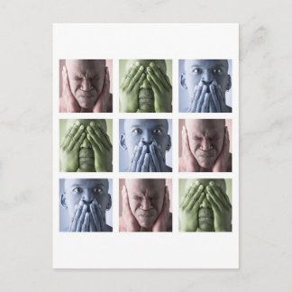 See no evil hear no evil speak no evil postcard