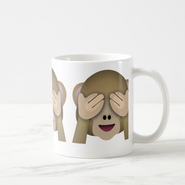 See No Evil Monkey Emoji Coffee Mug (Right)
