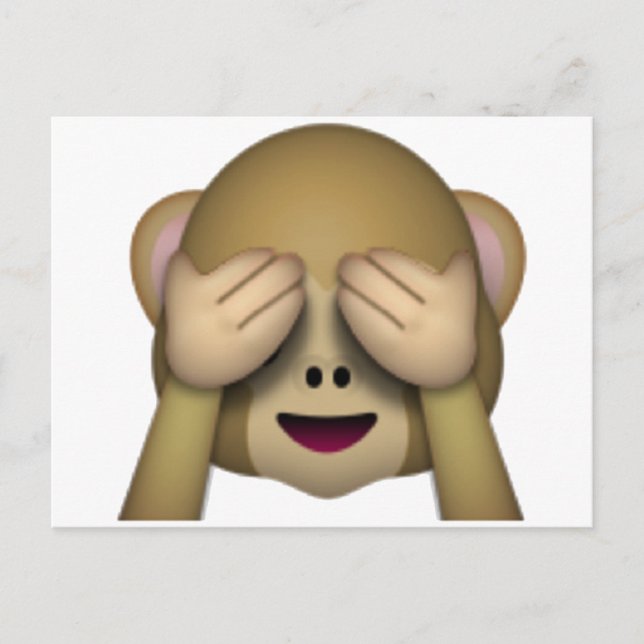 See No Evil Monkey - Emoji Postcard (Front)