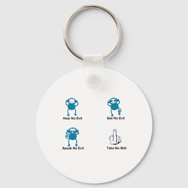 See No Evil Monkeys Keychain (Front)