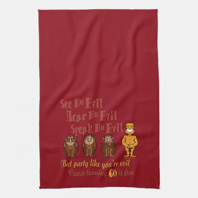See No Evil Party 60th Kitchen Towel (Vertical)