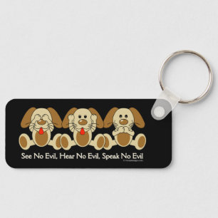 See No Evil Puppies Keychain