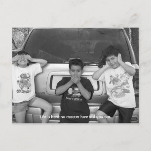 See no evil, speak no evil, hear no evil postcard