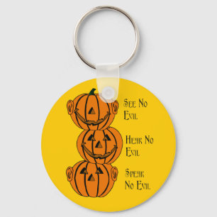 See No, Hear No, Speak No Evil Pumpkins Key Chain
