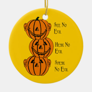 See No, Hear No, Speak No Evil Pumpkins Ornament
