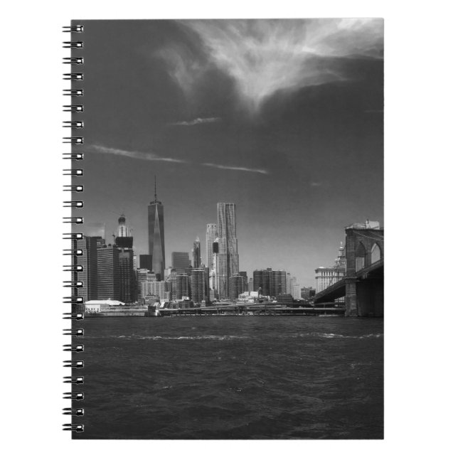see on 2 products Panoramic Black White Brooklyn Notebook (Front)