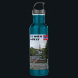 See Oslo Norway Vigeland travel souvenir 710 Ml Water Bottle<br><div class="desc">Norway Scandinavia,  Oslo Vigeland park,  norwegian flag,   travel souvenir,  water bottle.
You can add your own text.</div>