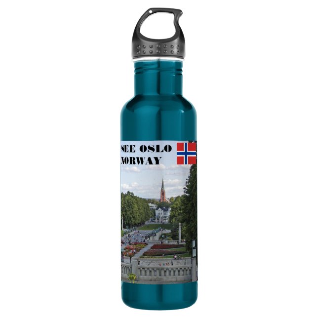 See Oslo Norway Vigeland travel souvenir 710 Ml Water Bottle (Front)