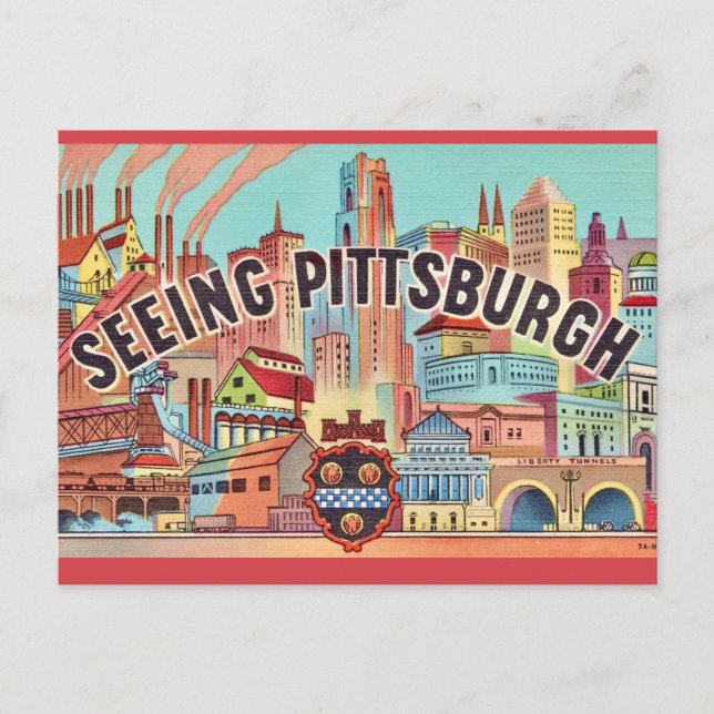 See Pittsburgh Illustrated Postcard (Front)