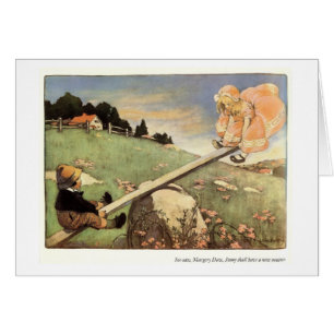 See Saw, Margery Daw Nursery Rhyme - Card