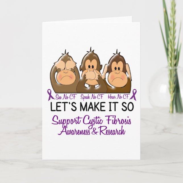 See Speak Hear No Cystic Fibrosis 2 Card (Front)