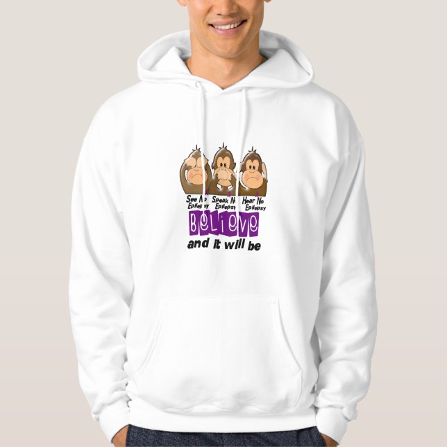 See Speak Hear No Epilepsy 3 Hoodie (Front)
