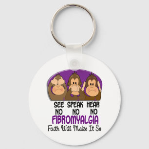See Speak Hear No Fibromyalgia 1 Keychain