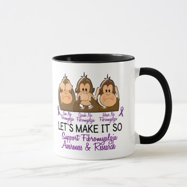 See Speak Hear No Fibromyalgia 2 Mug (Right)