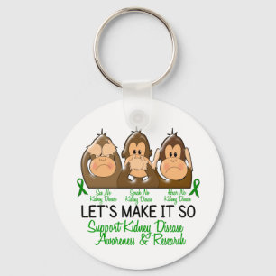 See Speak Hear No Kidney Disease 2 Keychain