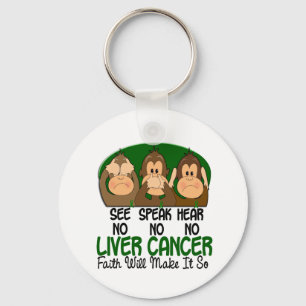 See Speak Hear No Liver Cancer 1 Keychain