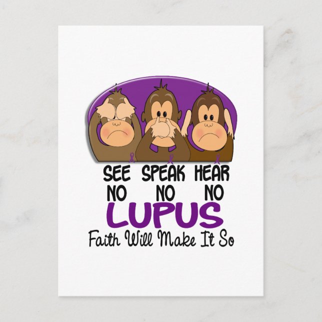 See Speak Hear No Lupus 1 Postcard (Front)