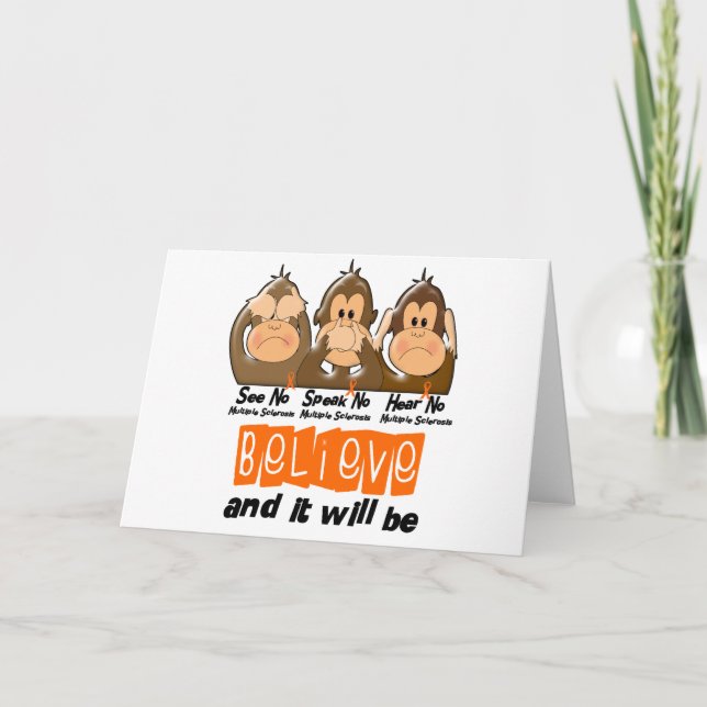 See Speak Hear No Multiple Sclerosis MS 3 Card (Front)