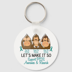 See Speak Hear No PCOS 2 Keychain