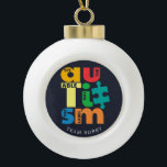 See The Able Autism Awareness Custom Ceramic Ball Christmas Ornament<br><div class="desc">For many people,  Autism Awareness comes around every April,  for others,  the awareness is everyday. This Autism Awareness Support design says See the Able Not the Label Autism. 

Perfect for your awareness campaigns as a team by adding your team name. Add the name by clicking the "Personalize" button</div>