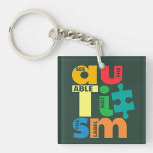See The Able Not the Label Autism Personalized Keychain