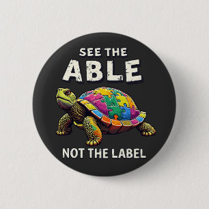 See the Able, Not the Label Autism Turtle Lovers 2 Inch Round Button